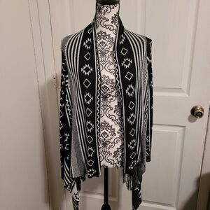 Haute monde geometric open cardigan mohair blend‎